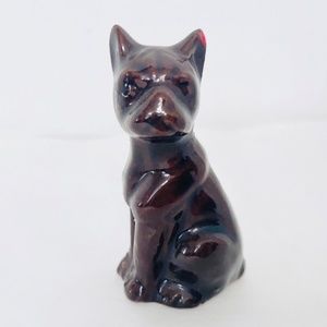 Vintage Small Brown Boxer Dog Ceramic Art Pottery Statue Figurine Home Decor